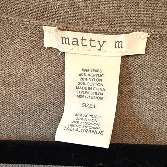 Matty M Women's Open Front Charcoal Cardigan - Picture 3 of 4